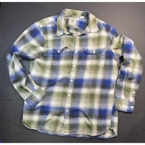 Levi's Jackson Worker Flannel Shirt Mens Small Blue Green Plaid Button Down